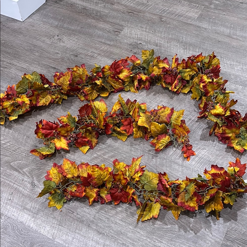 Autumn Leaf Garland - Red, Green and Yellow